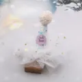 Baby Geburtstag Party Hut Haarnadel mit weißem Tüll und Glitzer Kegel Design für Kinder. - Halbfertig / Aprikosenweiß
