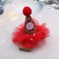 Rote Pailletten Partyhut Haarklammer für Babys Mädchen Geburtstag Feier und Auftritt - Halbfertig / Ärmelrot