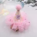 Rosa Netz Pailletten Geburtstag Party Hut Haarklammer fuer niedliche Babys, Haarschmuck. - Halbfertig / Hellrosa