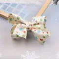 Creamy white polka dot bow hair clip, cute children's hair accessory for sweet daily styling. - Large Semi-finished (K3-5) / Amber White