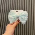 Fermaglio per capelli con fiocco di paillettes glitter per bambini, accessorio blu grazioso. - Stile Fermaglio Celeste (N1-5)