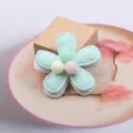 Süße Samt Blumen Haarklammer für Kinder, mintgrüne Haarspange mit niedlichen Perlen. - Blumen Halbzeug Zubehör (K1-6) / Fluoreszierendes Grün