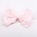 Fermaglio per capelli con fiocco di paillettes rosa, dolce accessorio scintillante. - Stile Semilavorato Rosa Chiaro (N1-5)