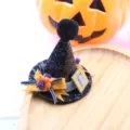 Halloween mini witch hat hair clip, black glitter DIY hair accessory for party kids. - Orange Style Semi-finished Product
