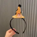 Kids Halloween headband sparkly glitter witch hat cute hair hoop festival party accessory - Wizard Hat Headband / Orange