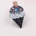 Handmade glitter ice cream hair clip DIY craft accessory cute decorative material for daily wear - Ice Cream Style / Black (O3-5)