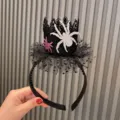 Diadema de araña de encaje negro Halloween accesorio de disfraz para fiesta infantil - Diadema O1-1 / Negro