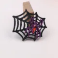 Halloween spider web and glitter spider decoration accessory for DIY craft party decor. - Purple (O3-5)