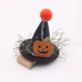 Halloween Mini Hexenhut Haarklammer mit glitzerndem Kürbis, schwarzes Party Haarzubehör Accessoire. - Orange-Stil Halbfabrikat