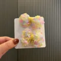 Graziosi fermagli per capelli con fiocco di paillettes colorate per bambine, accessori dolci. - Morsetto a pinza / Arcobaleno