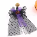 Halloween Kinder Haarklammer Hexenhut Netz Schleife glitzernder Kürbis Party Haarschmuck - Violetter Netzstil Halbfabrikat