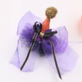Halloween kinder haarschmuck süßer hexenhut lila tüll schwarzes band party diy kopfbedeckung - Purpurblauer Stil Halbfabrikat