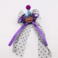 Halloween kinder hexenhut haarklammer, lila schleife und gepunktetes netz party zubehoer. - Dunkelvioletter Blinklicht-Stil Halbfabrikat