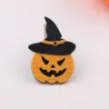 Halloween pumpkin witch hat wooden clothespin DIY felt craft party decoration accessory. - Gold (Q2-5)