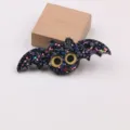 DIY Halloween bat glitter patch accessory, cute craft decoration material for handmade items. - Black Gold (S1-4)