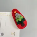 Süße Weihnachtsbaum Filz Haarnadel Handgemachte Haarschmuck für Damen und Kinder - Dunkelrot