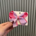 Kinder zweifarbige Schleife Haarklammer süße bunte Band Haarnadel Mädchen Haarschmuck - Lila