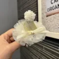 Süße Kinder Prinzessin Krone Haarklammer mit glänzendem Strass Mesh Schleife für Kleinkind - Gold (W1-3)