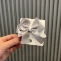 Mädchen zweifarbige 3D Schleife Haarklammer süßes graues Haaraccessoire für Kinder Alltag - Grau