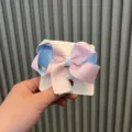Mädchen Doppelfarbe Schleife Haarklammer Süßes Band Haarnadel Kinder Haar Zubehör - Rosa