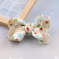 Creamy white polka dot hair bow clip for cute girls, fresh style children hair accessories. - Medium Semi-finished (K3-5) / Bright Yellow