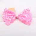 Fermaglio per capelli con fiocco di paillettes rosa per bambine, grazioso accessorio. - Stile Semilavorato Rosa Acceso (N1-5)