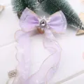Lila transparenter Schleifen-Haarclip mit Schneeflocken-Kristallstein für süße Mädchen. - Band Halbfertig (L4-3) / Lila