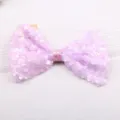 Fermaglio con fiocco di paillettes viola chiaro per ragazze, accessorio per capelli principessa. - Stile Semilavorato Violetto (N1-5)