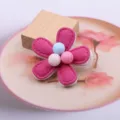 Kinder Blumen Haarklammer DIY handgemachte rosa Haarspange süßes Baby Haarzubehör Stück - Blumen Halbzeug Zubehör (K1-6) / Ganz Rosarot