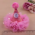 Rosa glitzernder Geburtstag Party Hut Haarklammer für kleine Mädchen, süße Tüll Haaraccessoires. - Halbfertig / Fuchsia