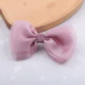 Cute Pink Pearlescent Organza Bow Hair Clip Sweet Princess Hair Accessory for Girls - Semi-finished (F3-6) / Lotus Purple