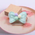 Mintgrüne Samt Schleife Haarklammer mit bunten Perlen, DIY süße Kinder Haaraccessoires SKU - Schleifen Halbzeug Zubehör (G1-3) / Cyan