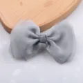 Grey organza bow hair clip, large sheer mesh hair bow sweet headwear for women and girls. - Semi-finished (F3-6) / Leisure Gray