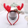 Weihnachten Rentier Geweih Haarreif mit Gold Schleife fuer Kinder Feier Kopfschmuck - Goldene Schleife