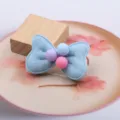 Blauer Samt Schleifen Haarspange für Kinder mit bunten Kugeln, süßes Haaraccessoire Variante. - Schleifen Halbzeug Zubehör (G1-3) / Beige-Blau