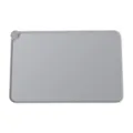 Alfombrilla de silicona gris para mascotas con borde elevado y diseño de huella para perros gatos. - 48*30 cm - 180 g / Gris