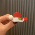 Niedliche Weihnachtsmütze Haarklammer mit Glitzer Bommel, festliche rote grüne Haarteile. - Weihnachtshut-Stil (63) / Magenta Haarnadel A2-5