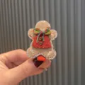 Weihnachten Lebkuchenmann Haarspange süß glitzernd Haarschmuck für Damen und Mädchen Winter Alltag - Lebkuchenmann-Stil (63) / Braune Haarnadel A2-5