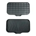 Black silicone soap dish drainage holder anti-slip tray for bathroom kitchen sink storage. - Large Opening Soap Dish / Black