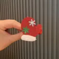 Weihnachtshandschuh Haarklammer süßer roter Glitzer Winter Haarnadel festliches Accessoire - Weihnachtshandschuh-Stil / Pfirsich Haarklammer