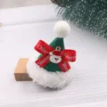 Accessoires de pince à cheveux de chapeau de Noël mignon en peluche de fête de bricolage - Cyan Semi-Fini W Bord Brut
