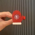Rote Glitzer Handschuh Haarklammer mit Schneeflocke Design, süßes Weihnachts Haaraccessoire. - Karminrote Haarklammern TA4-3