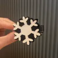 Schwarze Glitzer Schneeflocke Haarklammer süße Haarspange für Damen Mädchen Winter Deko - Weiße Haarklammern TA4-3