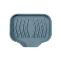 Portasapone in silicone blu con design di drenaggio e base antiscivolo per organizzazione bagno. - Portasapone a Piccola Apertura / Blu Morandi