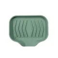 Portasapone in silicone verde con beccuccio autosvuotante e scanalature antiscivolo per il bagno. - Portasapone a Piccola Apertura / Verde Morandi