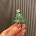 Süße Weihnachtsbaum Glitzer Haarklammer für Kinder, rote und goldene Stern Haarspange. - Smaragdgrün