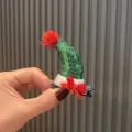 Weihnachtshut Haarklammer für Kinder Pailletten grün rote Schleife süßes Haaraccessoire - Grün
