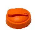 Oranger Silikon Dosenverschluss, auslaufsicherer weicher Silikon Becherdeckel und Kappe. - Runder Knopfstil / Orange