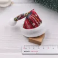 Mini plaid christmas hat diy hair accessory cute santa hat hair clip crafting material - Brick Red Curved Hat Semi-finished Style