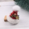 DIY cappello di Babbo Natale accessorio per capelli, simpatico fermaglio natalizio peluche - Rosso Semilavorato U2-1